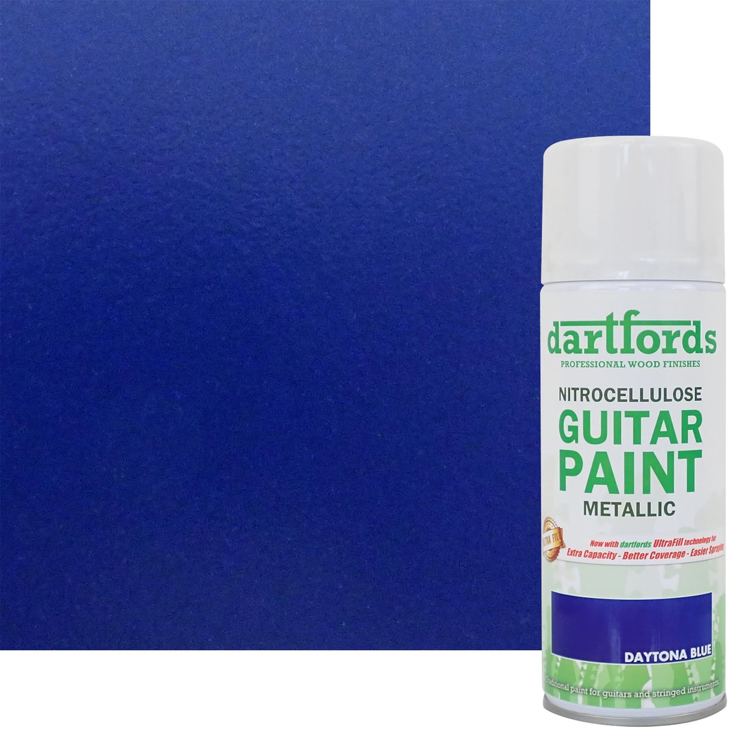 dartfords Daytona Blue Metallic Nitrocellulose Guitar Paint - 400ml Aerosol