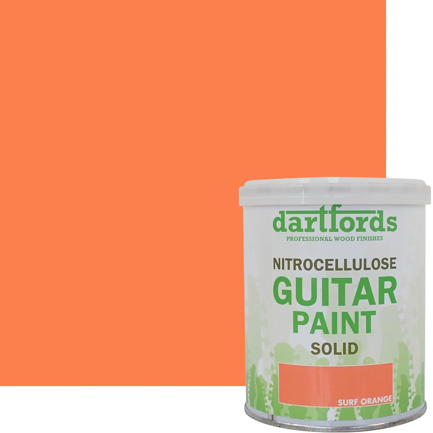 dartfords Surf Orange Nitrocellulose Guitar Paint - 1 litre Tin