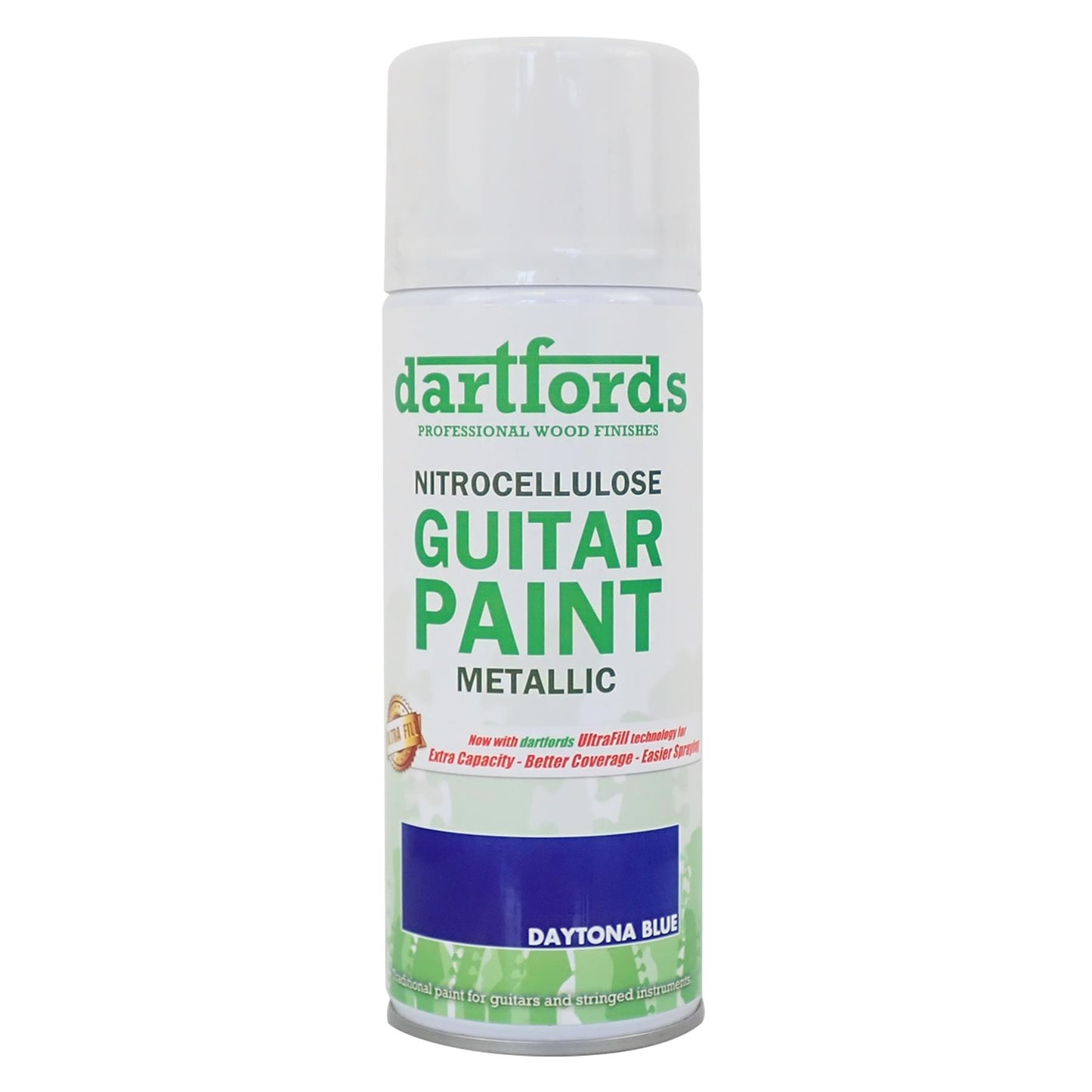 dartfords Daytona Blue Metallic Nitrocellulose Guitar Paint - 400ml Aerosol
