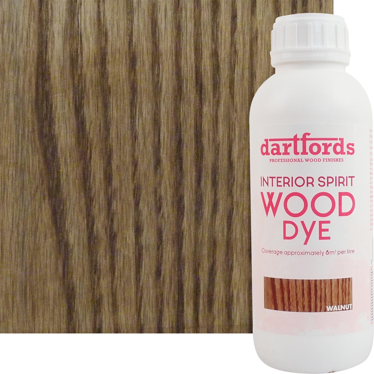 dartfords Walnut Interior Spirit Based Wood Dye - 1 litre Tin