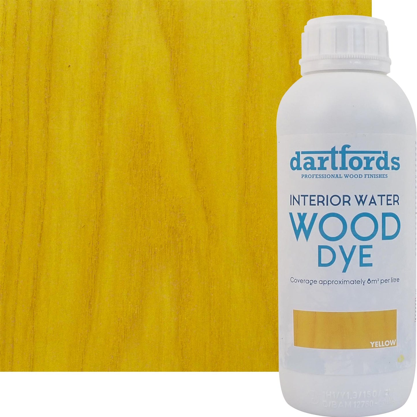 dartfords Yellow Interior Water Based Wood Dye - 1 litre Tin