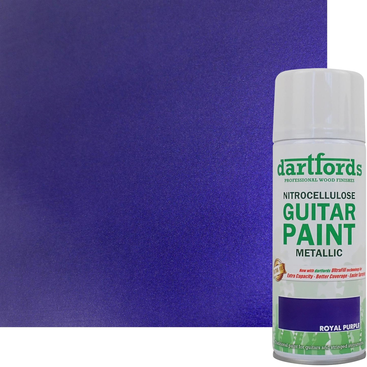 dartfords Royal Purple Metallic Nitrocellulose Guitar Paint - 400ml Aerosol