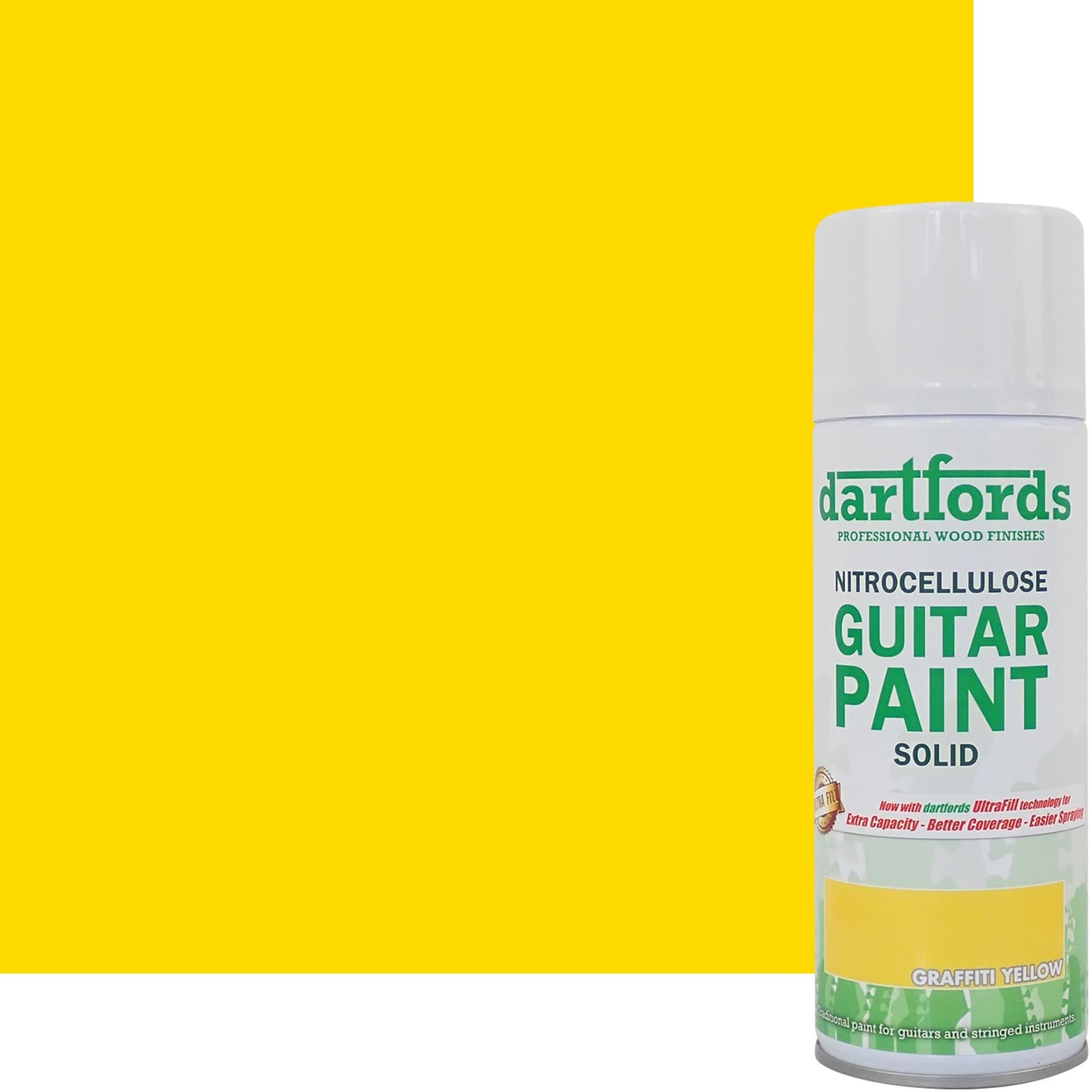 dartfords Graffiti Yellow Nitrocellulose Guitar Paint - 400ml Aerosol