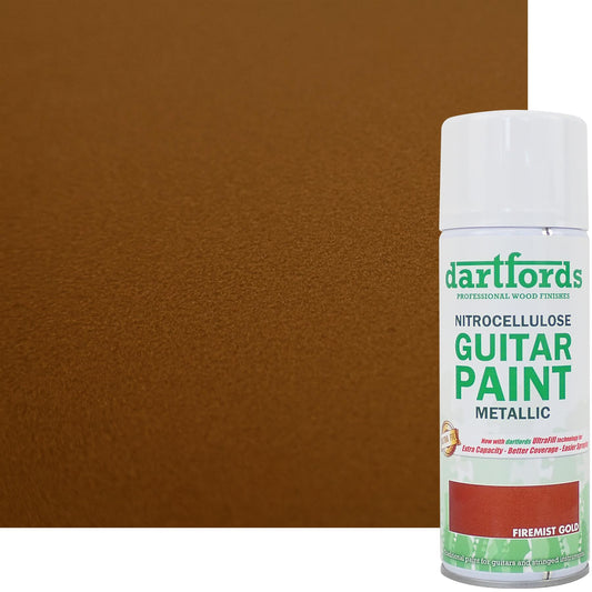 dartfords Firemist Gold Metallic Nitrocellulose Guitar Paint - 400ml Aerosol