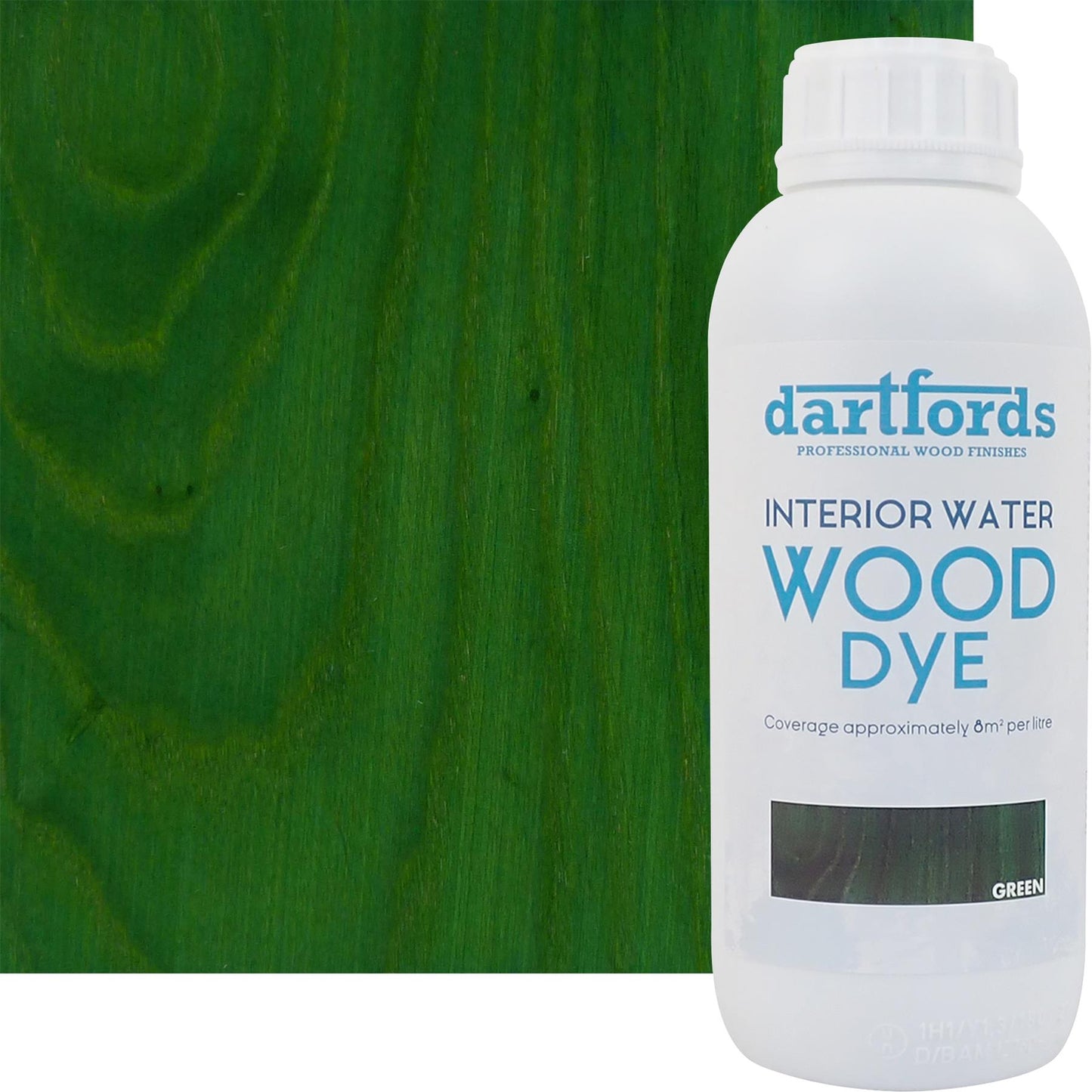 dartfords Green Interior Water Based Wood Dye - 1 litre Tin