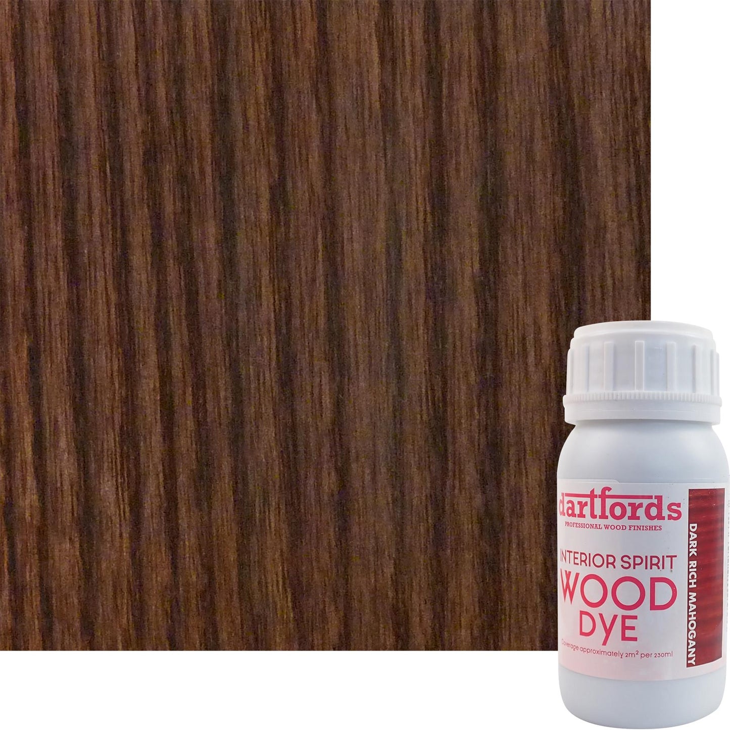 dartfords Dark Rich Mahogany Interior Spirit Based Wood Dye - 230ml Tin