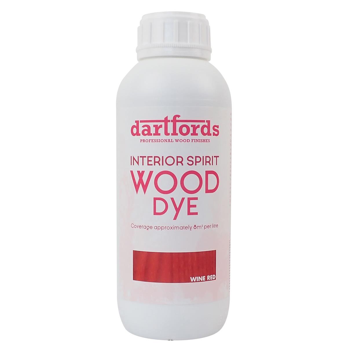 dartfords Wine Red Interior Spirit Based Wood Dye - 1 litre Tin