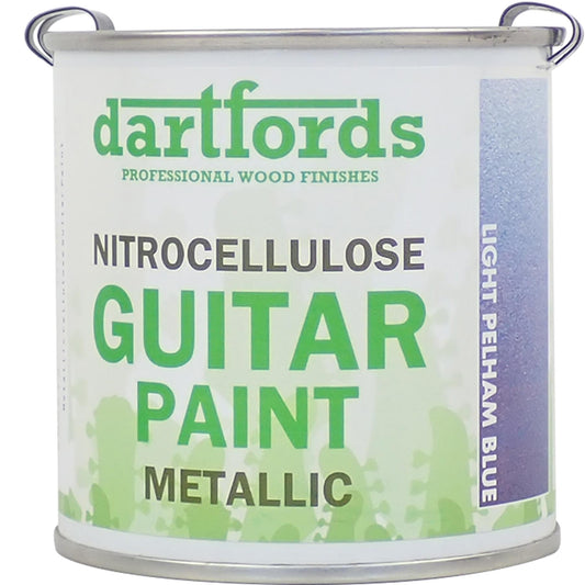 dartfords Pelham Light Blue Metallic Nitrocellulose Guitar Paint - 230ml Tin