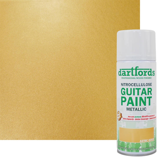 dartfords Aztec Gold Metallic Nitrocellulose Guitar Paint - 400ml Aerosol