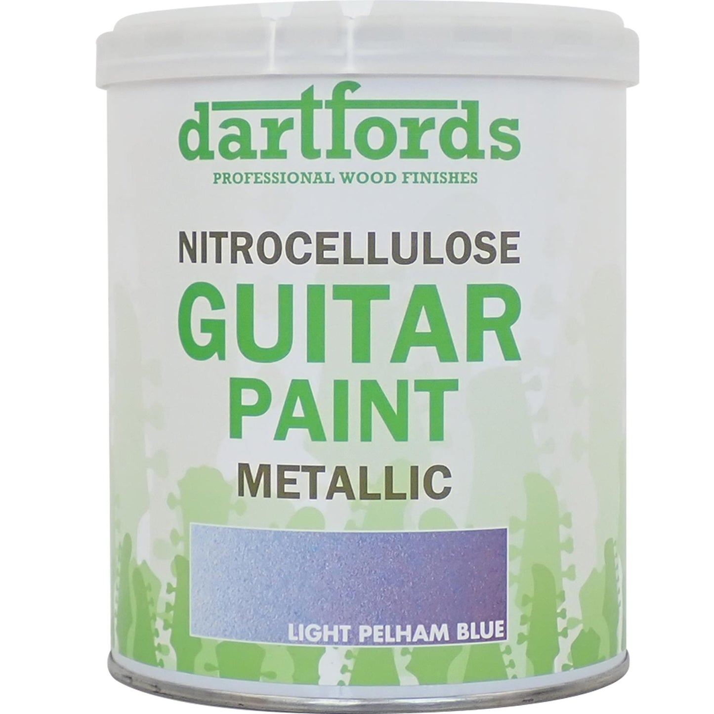 dartfords Pelham Light Blue Metallic Nitrocellulose Guitar Paint - 1 litre Tin
