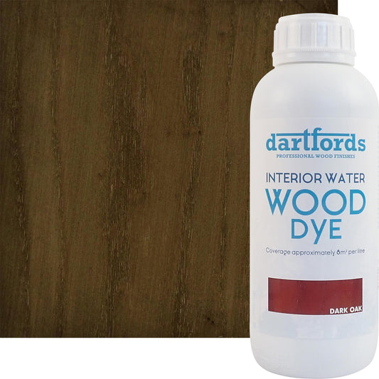 dartfords Dark Oak Interior Water Based Wood Dye - 1 litre Tin