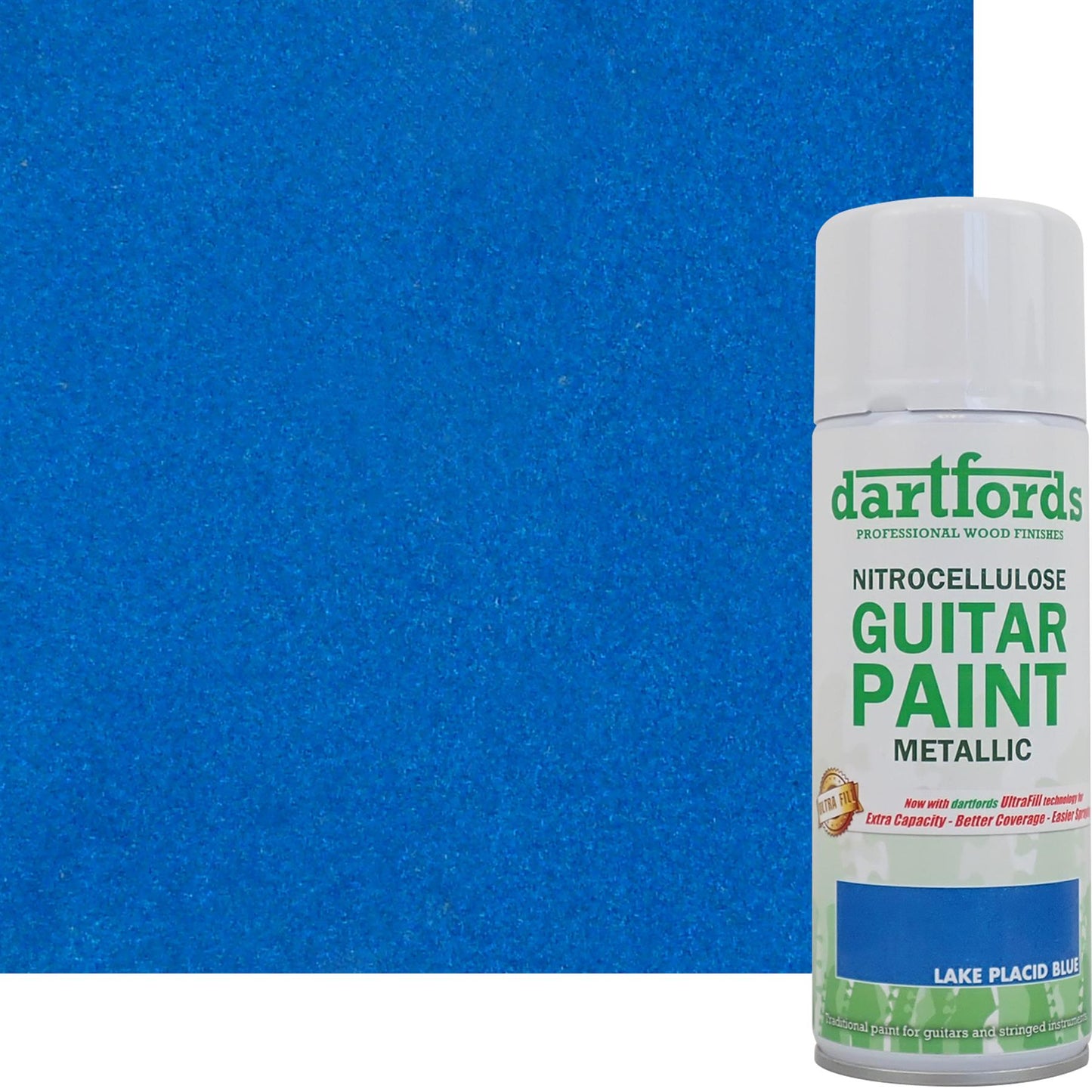 dartfords Lake Placid Blue Metallic Nitrocellulose Guitar Paint - 400ml Aerosol