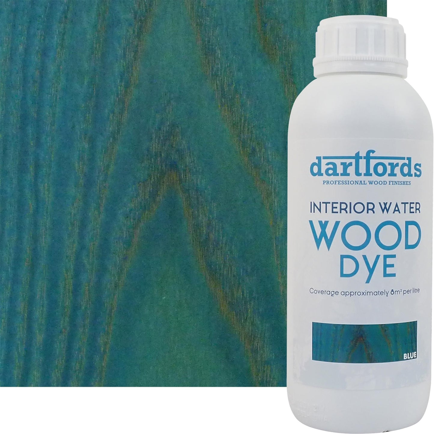 dartfords Blue Interior Water Based Wood Dye - 1 litre Tin