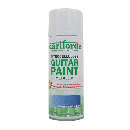 dartfords Pelham Light Blue Metallic Nitrocellulose Guitar Paint - 400ml Aerosol