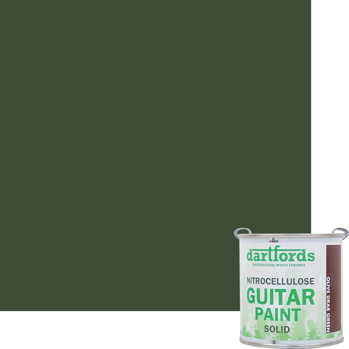 dartfords Olive Drab Green Nitrocellulose Guitar Paint - 230ml Tin