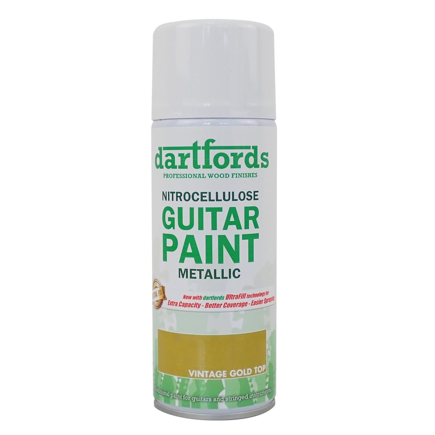 dartfords Vintage Gold Top Metallic Nitrocellulose Guitar Paint - 400ml Aerosol