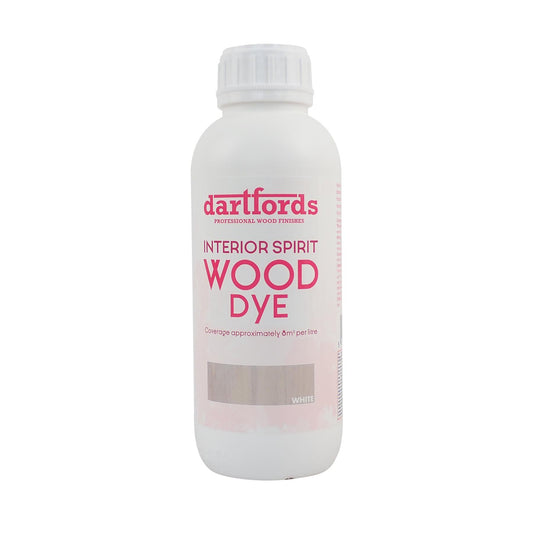 dartfords White Interior Spirit Based Wood Dye - 1 litre Tin