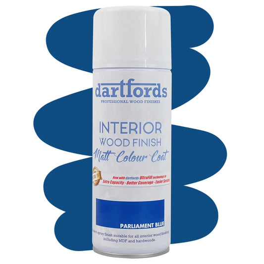 dartfords Parliament Blue Matt Interior Wood Finish 400ml Aerosol