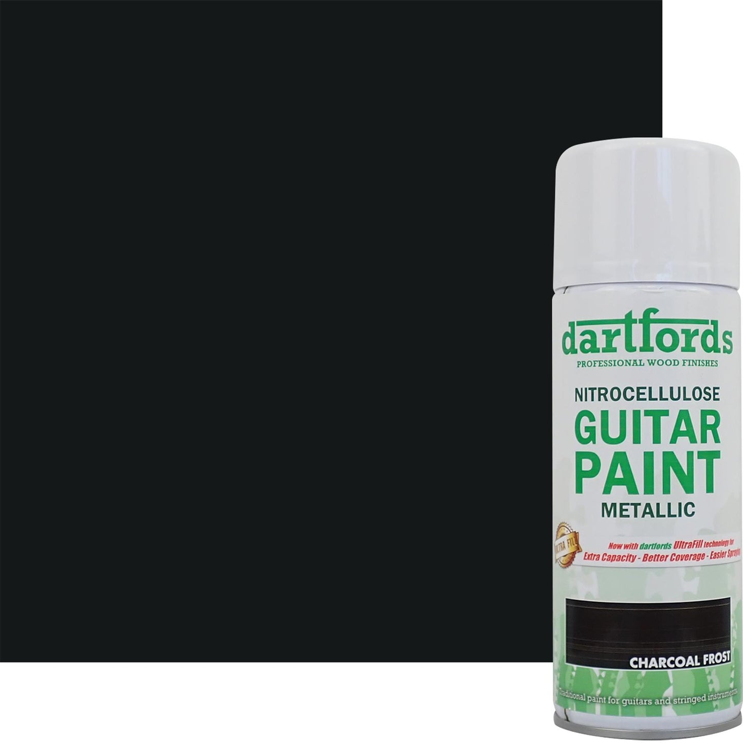 dartfords Charcoal Frost Metallic Nitrocellulose Guitar Paint - 400ml Aerosol