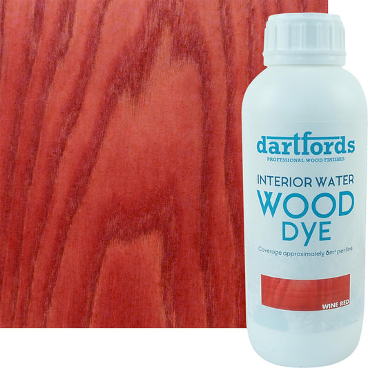 dartfords Wine Red Interior Water Based Wood Dye - 1 litre Tin