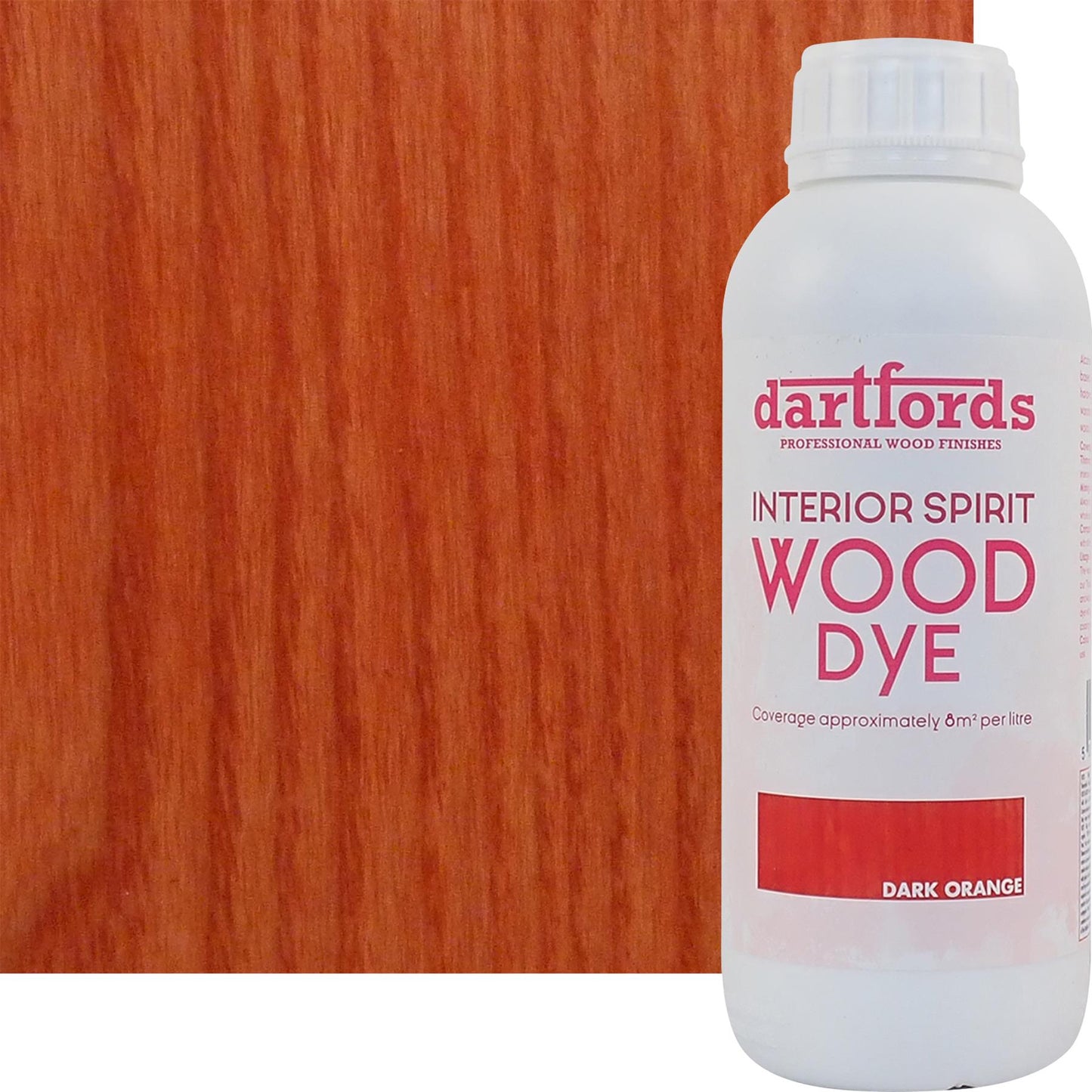 dartfords Dark Orange Interior Spirit Based Wood Dye - 1 litre Tin