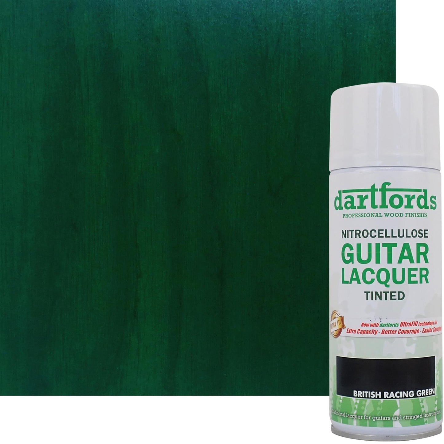 dartfords British Racing Green Nitrocellulose Guitar Lacquer - 400ml Aerosol