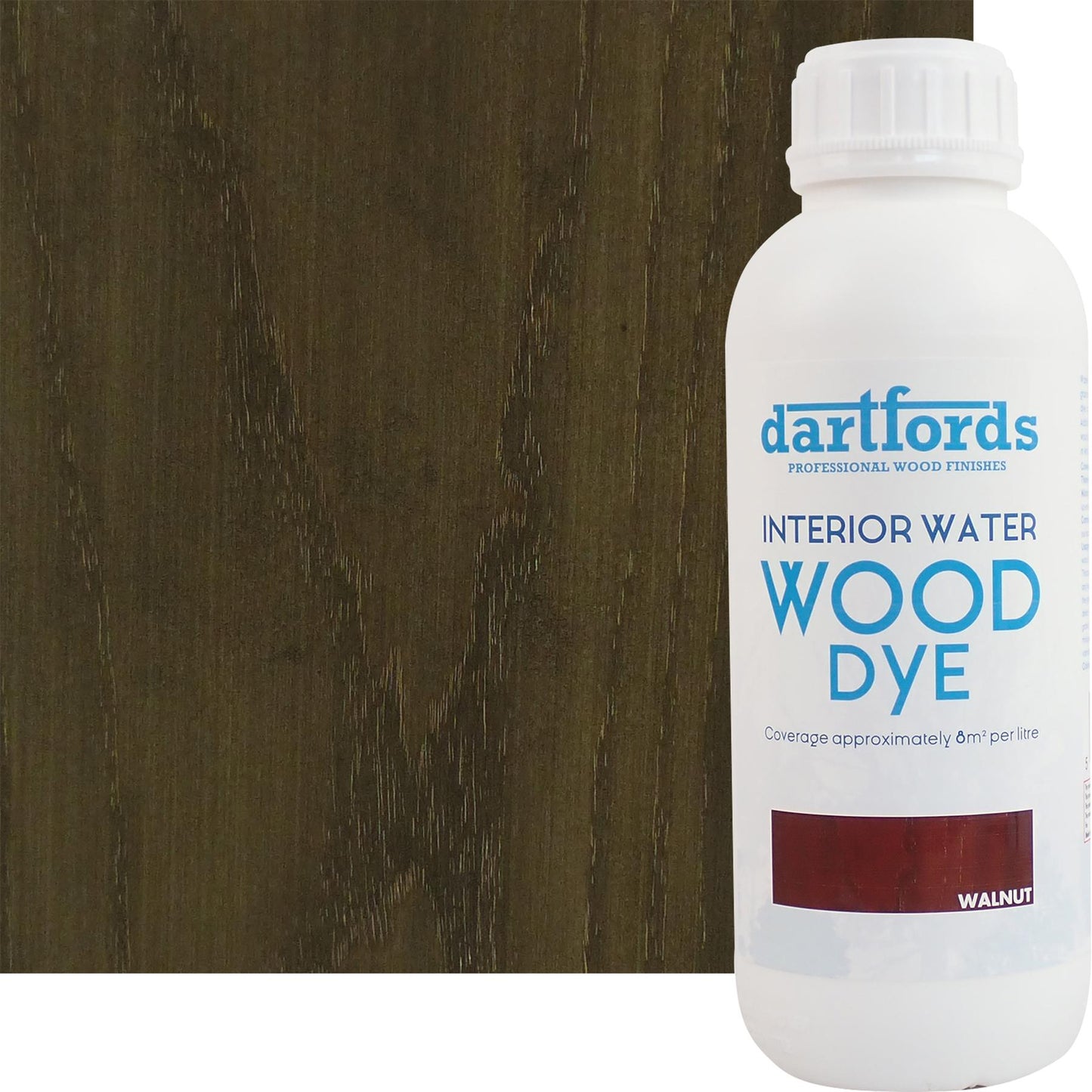 dartfords Walnut Interior Water Based Wood Dye - 1 litre Tin