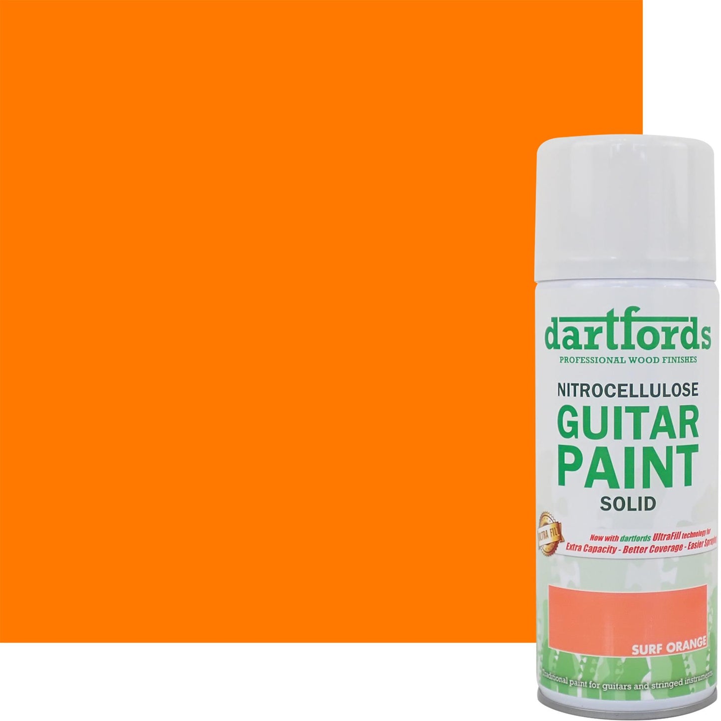 dartfords Surf Orange Nitrocellulose Guitar Paint - 400ml Aerosol