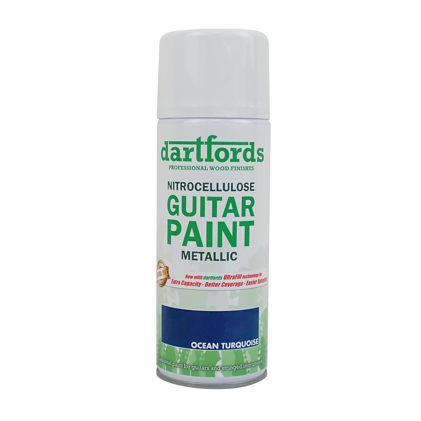 dartfords Ocean Turquoise Metallic Nitrocellulose Guitar Paint - 400ml Aerosol