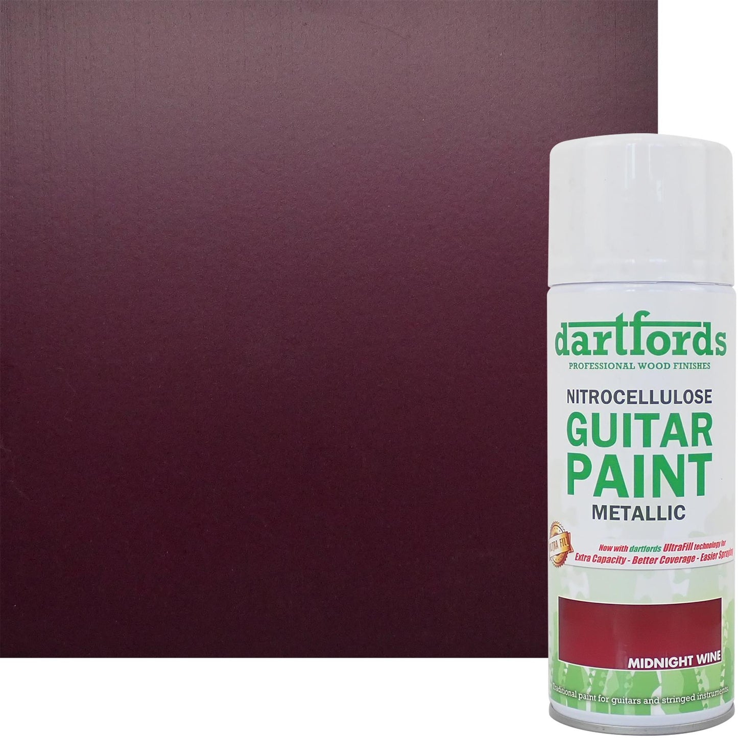 dartfords Midnight Wine Metallic Nitrocellulose Guitar Paint - 400ml Aerosol