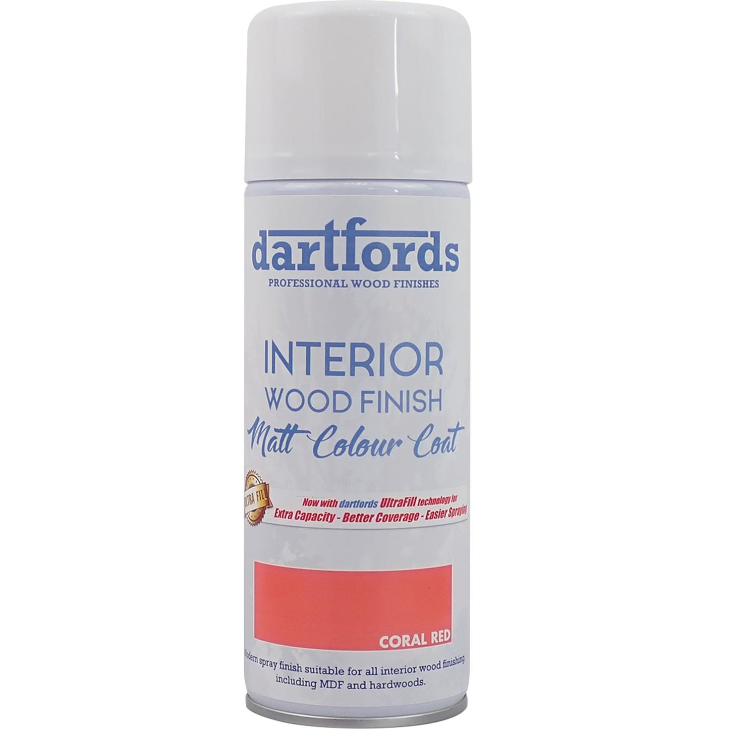 dartfords Coral Red Matt Interior Wood Finish 400ml Aerosol