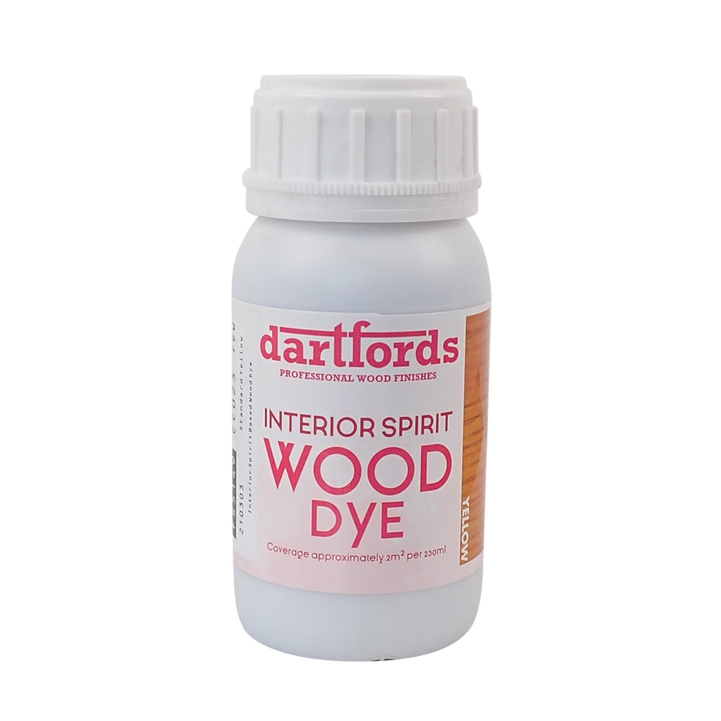 dartfords Standard Yellow Interior Spirit Based Wood Dye - 230ml Tin