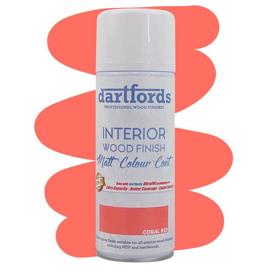 dartfords Coral Red Matt Interior Wood Finish 400ml Aerosol