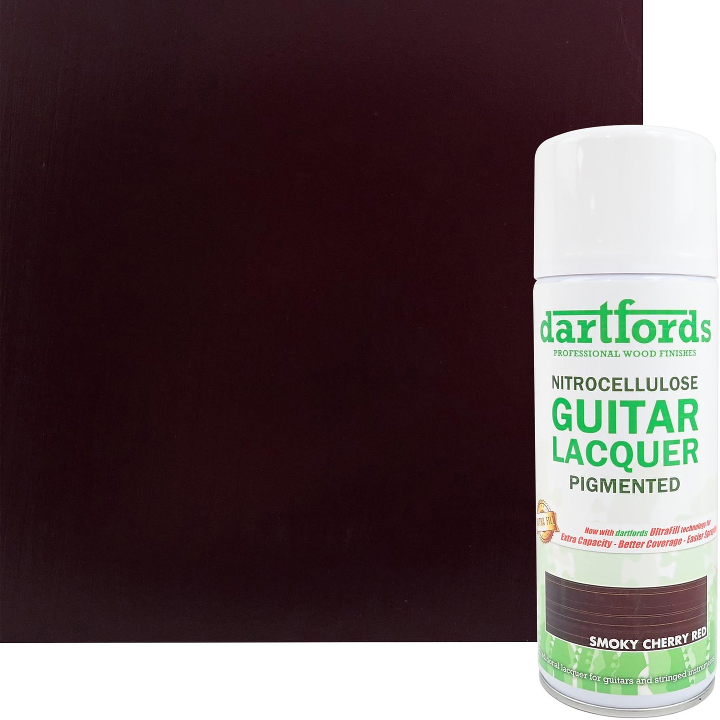 dartfords Smoky Cherry Red Pigmented Nitrocellulose Guitar Lacquer - 400ml Aerosol