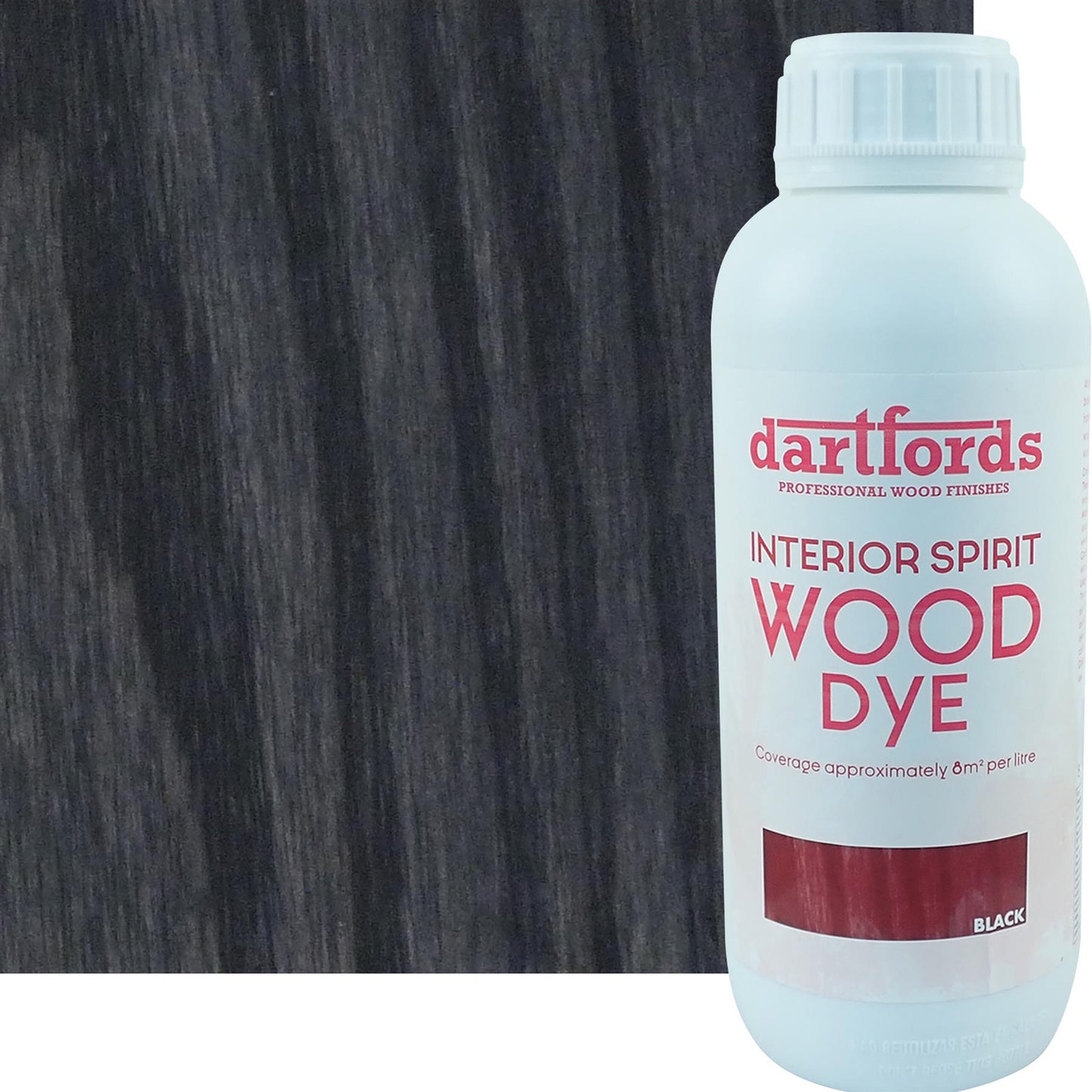 dartfords Black Interior Spirit Based Wood Dye - 1 litre Tin